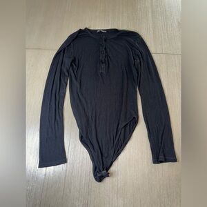 Zara Black Long Sleeve Bodysuit